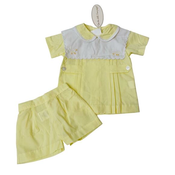 NWT Lullaby Set 12M Andrew Short Set in Yellow